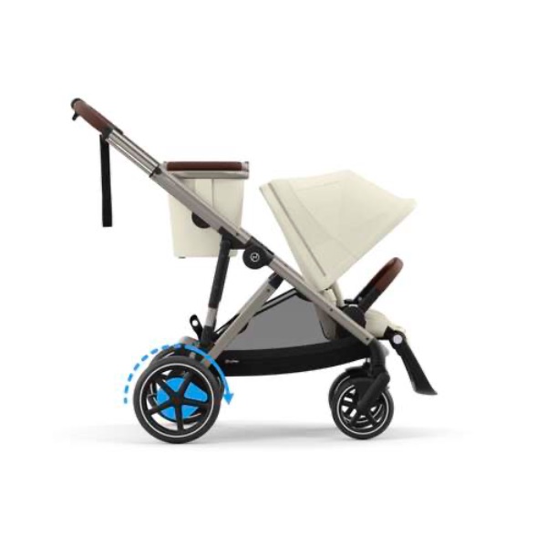 Cybex, e-Gazelle S, Søsken-/tvillingvogn – Seashell Beige/Taupe